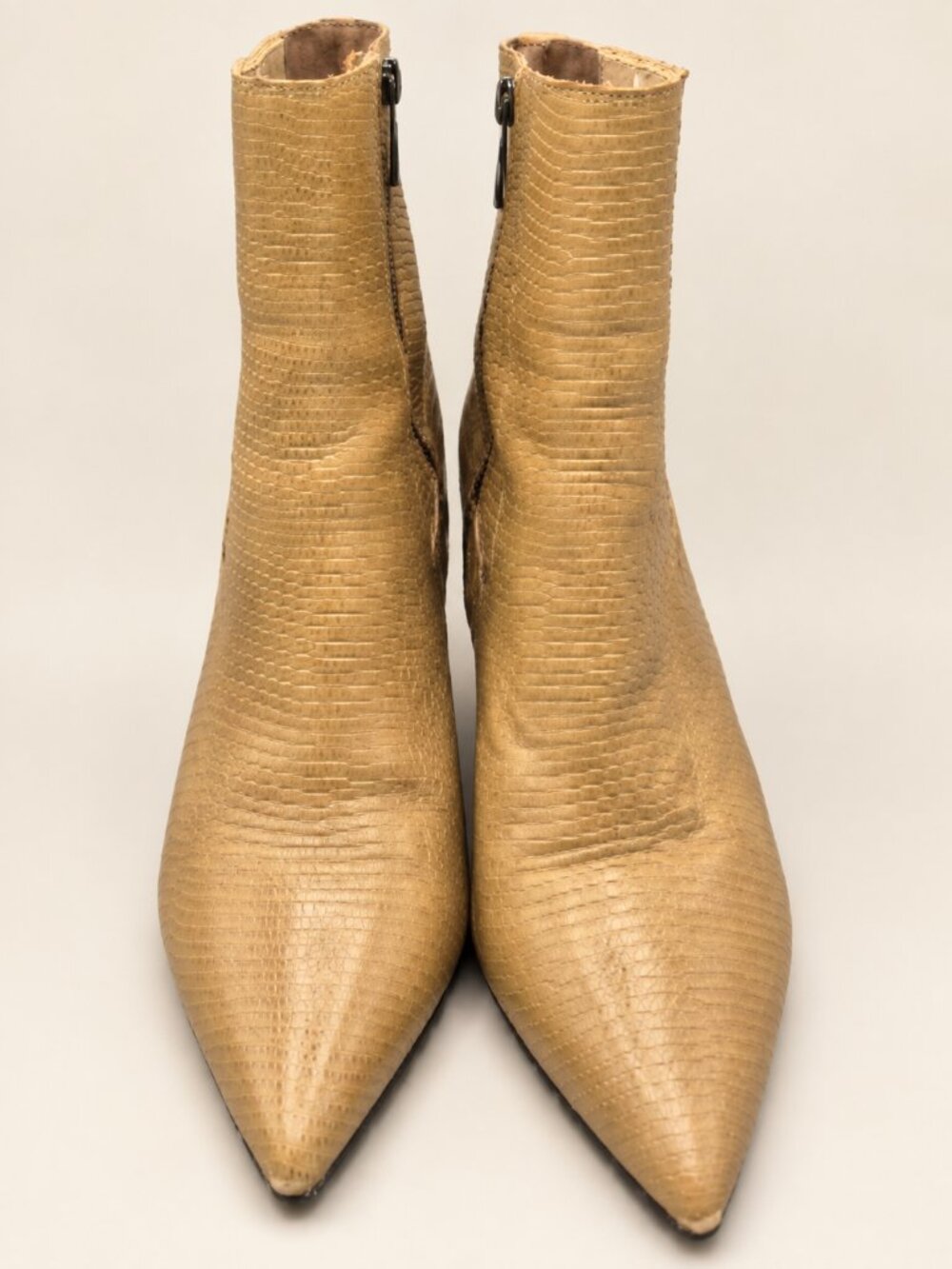 NEW Donald J. Pliner Tan Embossed Leather Stiletto Ankle Boots 7M